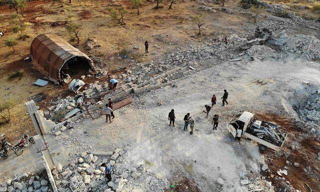Das Gelände in Syrien, wo Abu Bakr Al-Baghdadi getötet wurde, wurde nach Ende des US-Einsatzes von Kampfjets zerstört.