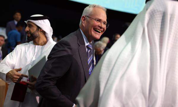 Exxon-Chef Darren Woods erhielt auch bei der Klimakonferenz in Dubai viel Raum, um seine Sicht der Dinge zu präsentieren. 