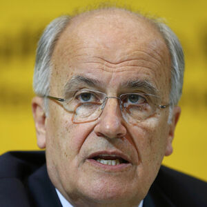 Sevelda, Chief Executive of Austrian lender Raiffeisen Bank International, addresses a news conference in Vienna