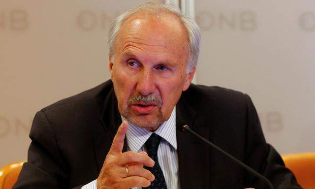 ECB Governing Council member Nowotny addresses a news conference in Vienna