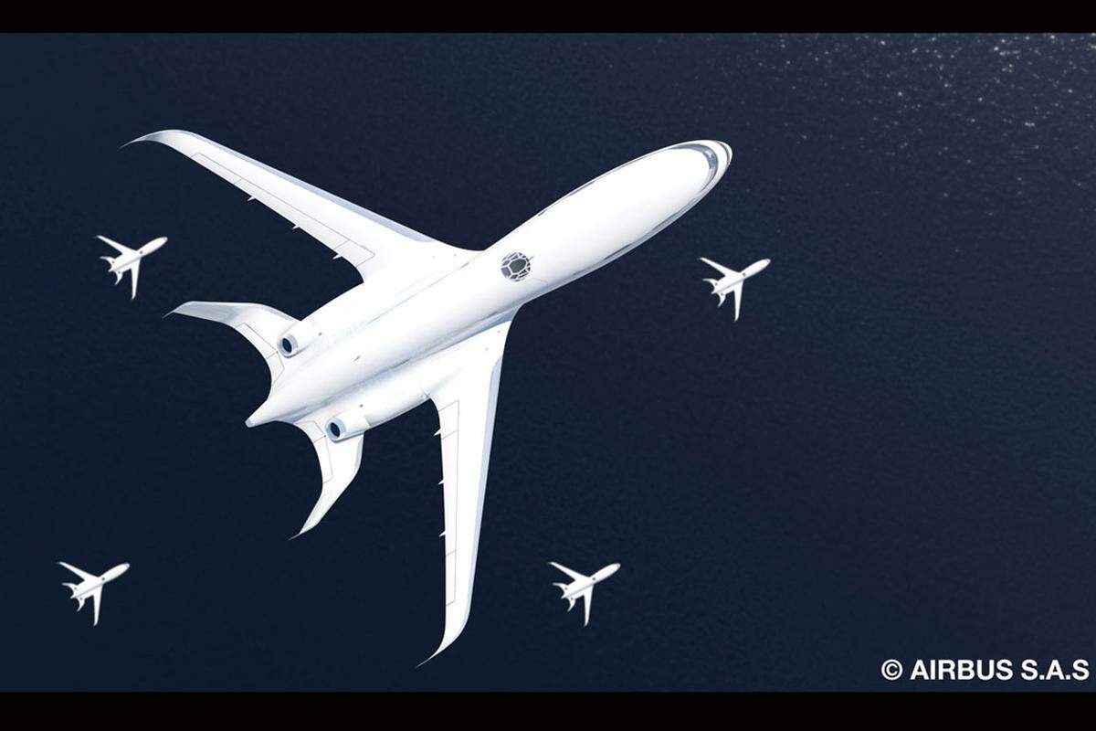 Auch der energiesparende Formationsflug nach dem Vorbild eines Vogelschwarms auf Hochfrequenz-Routen - etwa über den Atlantik - ist für die Airbus-Ingenieure denkbar.