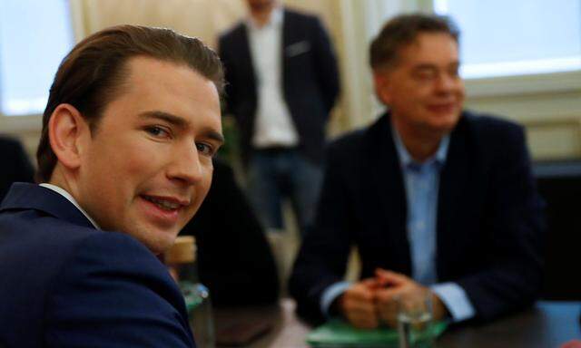 Head of OeVP Kurz meets head of Green Party Kogler in Vienna