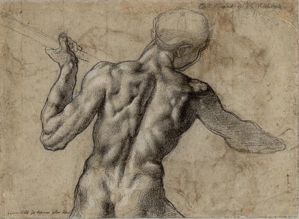 Die Wiener Albertina widmete sich 2010 einem Giganten der Kunstgeschichte: Michelangelo. Seit mehr als zwanzig Jahren wurde keine internationale Ausstellung über den Renaissance-Künstler in diesem Ausmaß gezeigt: Über 100 Zeichnungen, Skizzen und Entwürfen wurden zusammengetragen - aus der hauseigenen Sammlung, aus den wichtigsten Museen der Welt und aus Privatbesitzen. Im Bild: Männlicher Rückenakt (Verso), um 1504 © Albertina, Wien