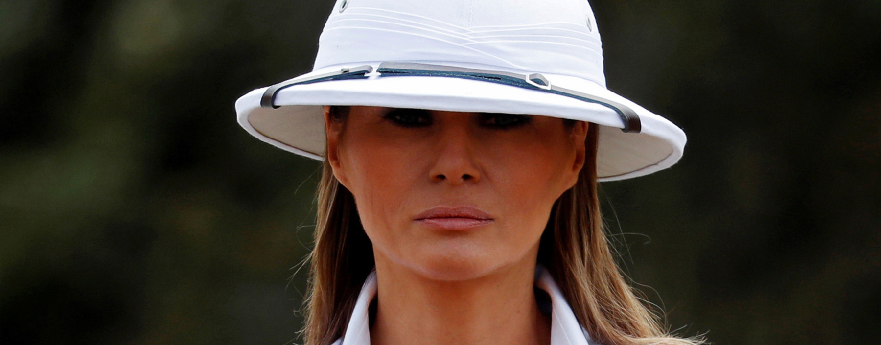 U.S. first lady Melania Trump arrives back in Washington from Texas wearing ´I Don´t Care. Do U?´ jacket at Joint Base Andrews, Maryland