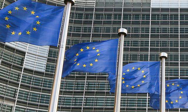 BELGIUM EU COMMISSION FLAGS