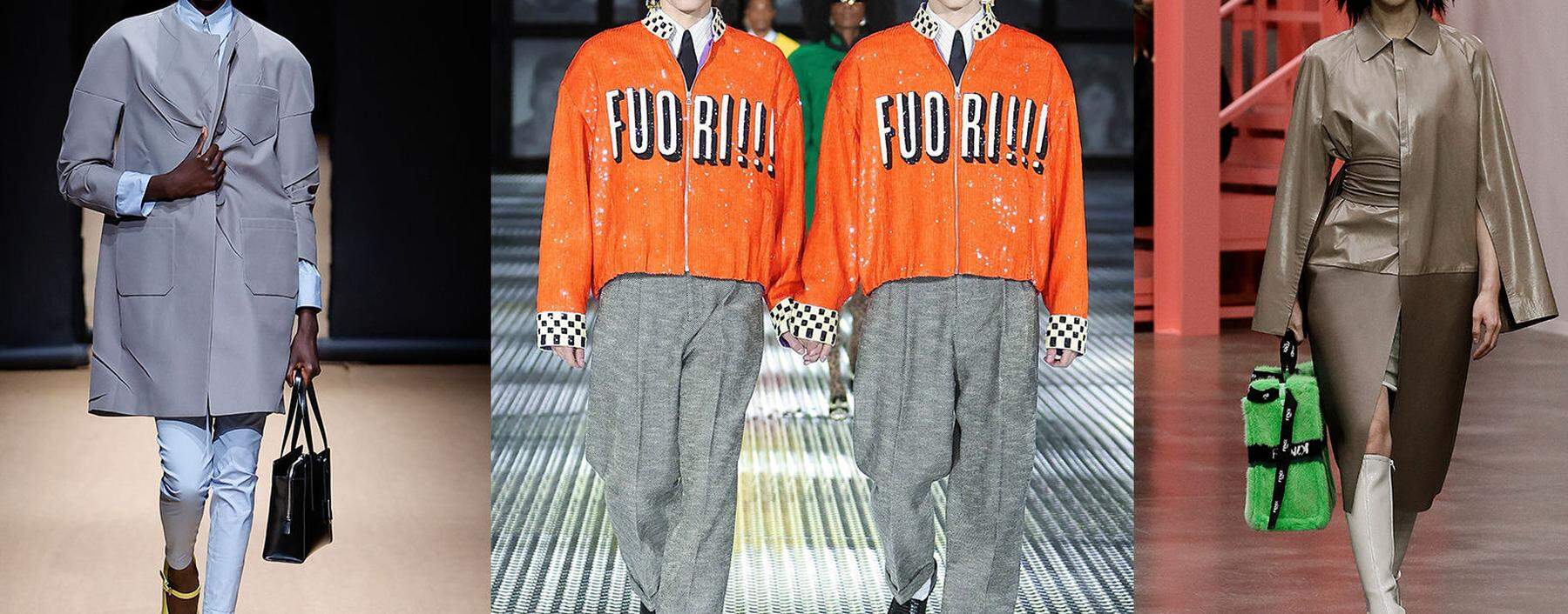 Looks von Prada, Gucci und Fendi für Sommer 2023.