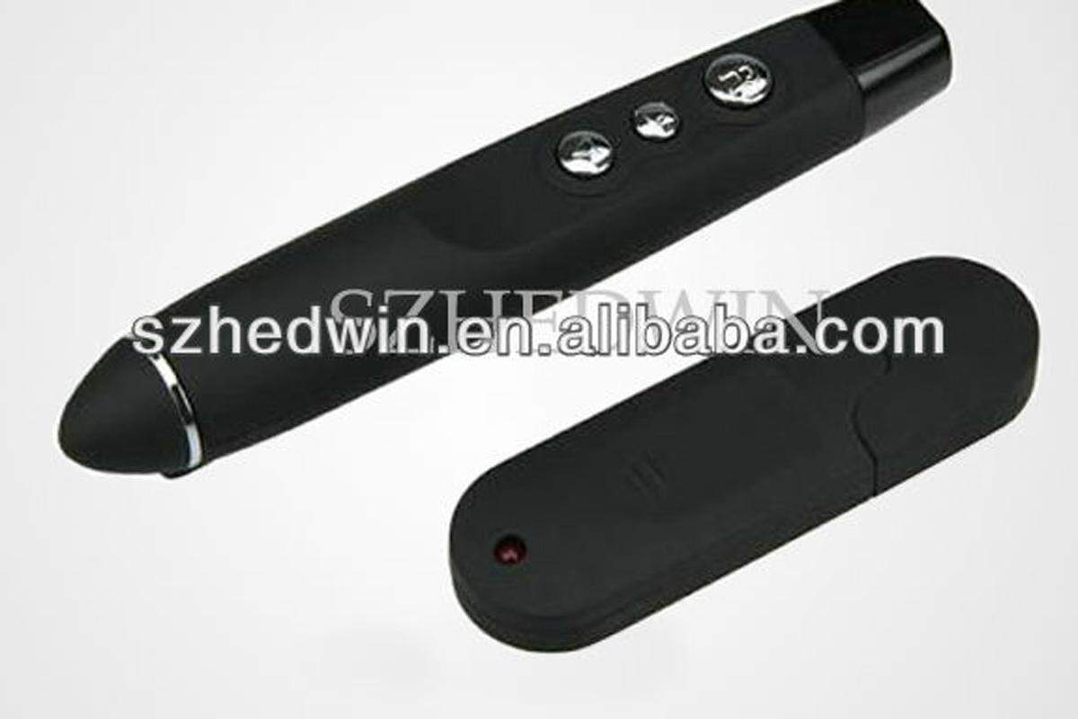 Ganz einfach, es geht um einen Powerpoint pr&auml;sentation wireless laser-pointer. Ist doch gleich viel leichter mit der passenden englischen &Uuml;bersetzung. Wobei in der Produktbeschreibung gibt es wieder ein Wirrwarr: The&nbsp;hedwinWireless presenter l&auml;&szlig;t sie bleibenin kontrolleihrer pr&auml;sentation von &uuml;berallim zimmer.