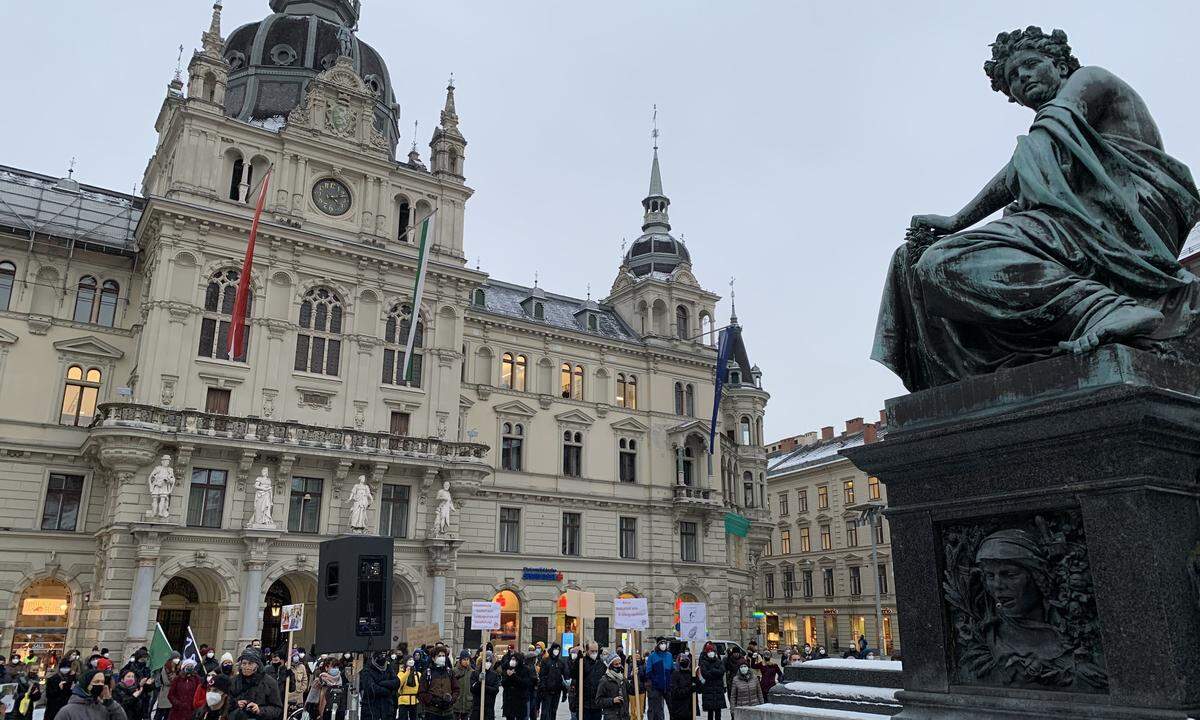 Wie hier in Graz wurde am Dienstag landesweit gegen die Reform des Uni-Gesetzes protestiert.