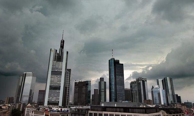 Skyline des Bankenviertels in Frankfurt