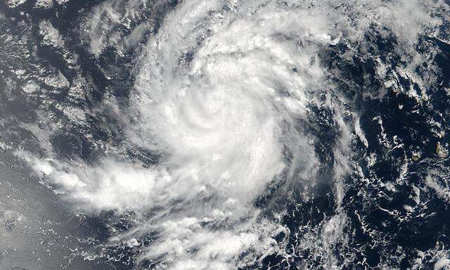 Satellite image of Tropical Storm Irma pictured here in the Eastern Atlantic Ocean