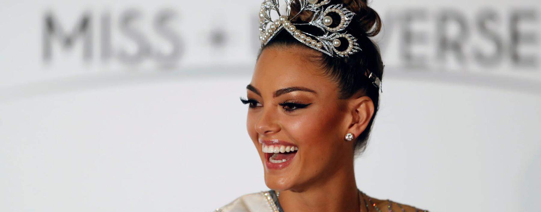 Miss South Africa Demi-Leigh Nel-Peters poses for photos following the 66th Miss Universe pageant at Planet Hollywood hotel-casino in Las Vegas