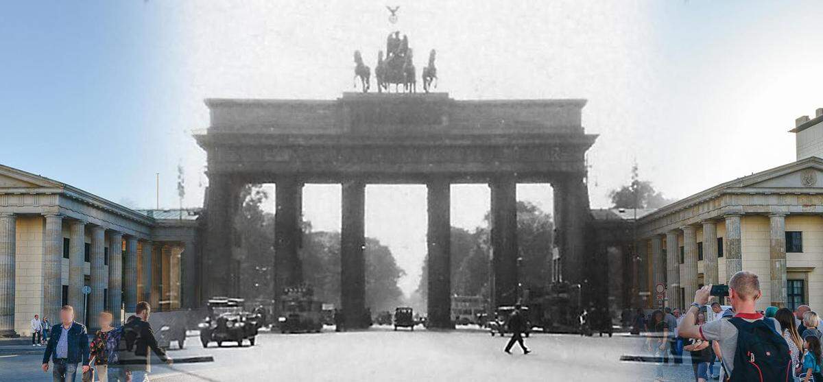Berlins Wahrzeichen schlechthin: Das Brandenburger Tor 1928 ...