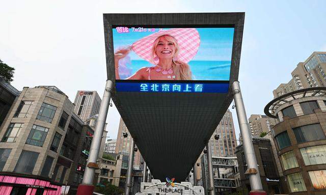 Werbung für den Film „Barbie“ in China.