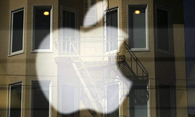 The Apple logo is pictured at a retail store in the Marina neighborhood in San Francisco