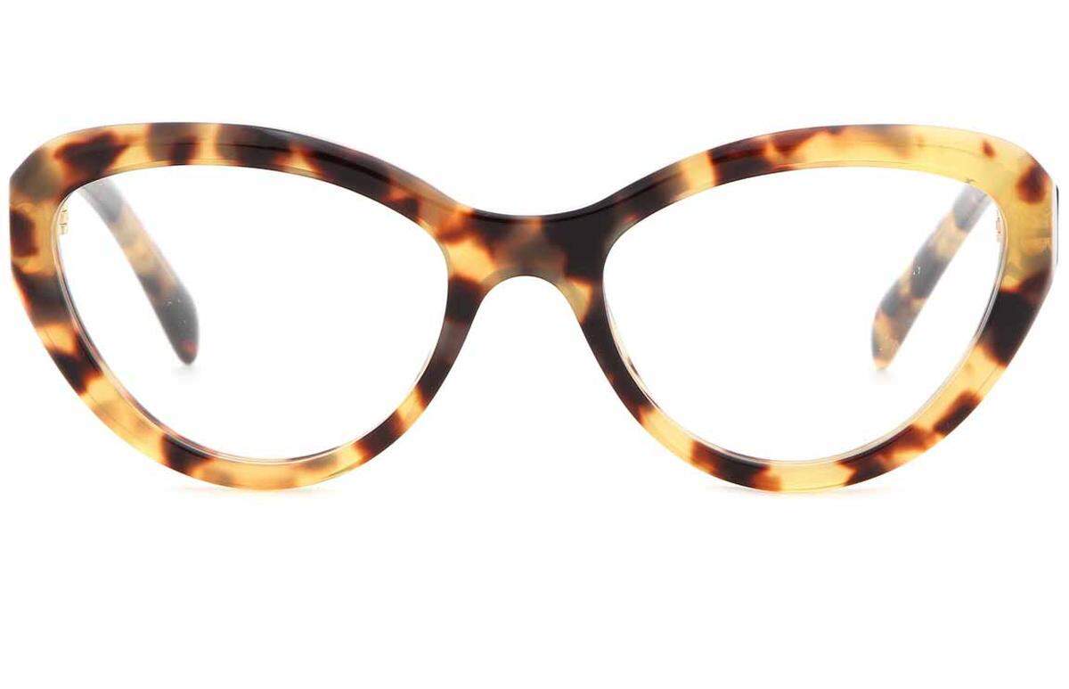 Diese Korrekturbrille von Prada passt gut in ovale Gesichter. Man sollte nur aufpassen, dass die Fassungen und die Gläser nicht zu klein sind, das lässt das Gesicht länger wirken.