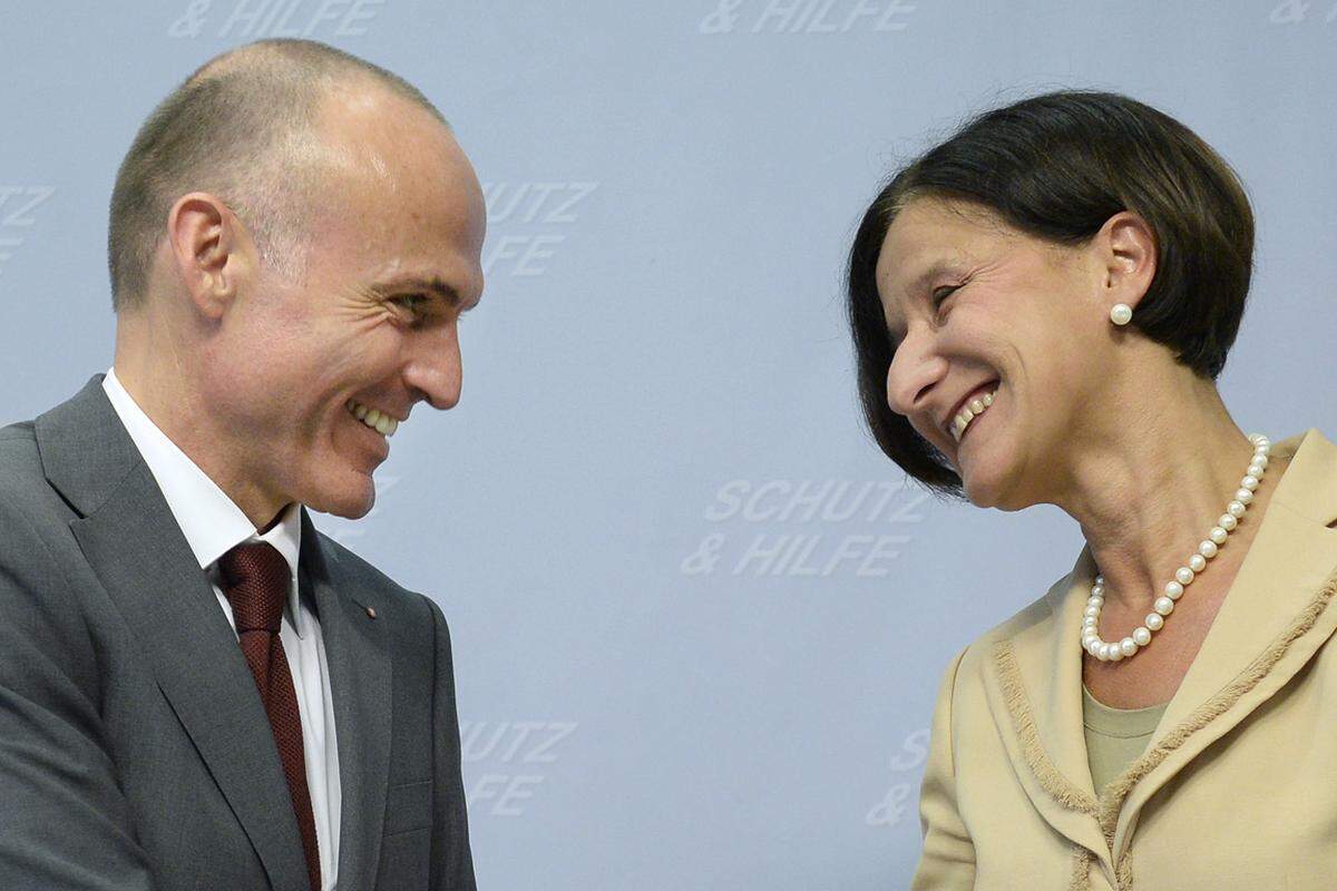 Landesverteidigung, Inneres und JustizVerteidigungsminister Gerald Klug (SPÖ) - Innenministerin Johanna Mikl-Leitner (ÖVP)