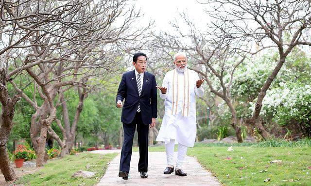 Japans Premier Fumio Kishida besuchte Indiens Regierungschef Narendra Modi.