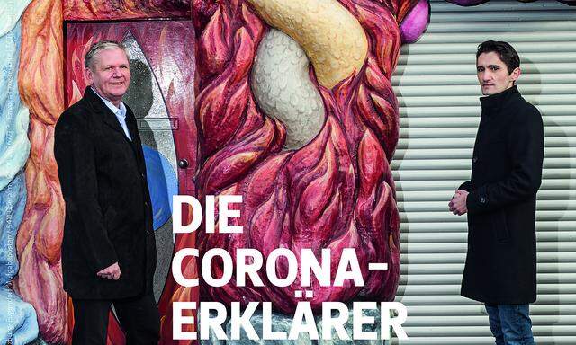 Am Cover des Branchenblattes: Die "Corona-Erklärer" Köksal Baltaci und Günther Mayr.