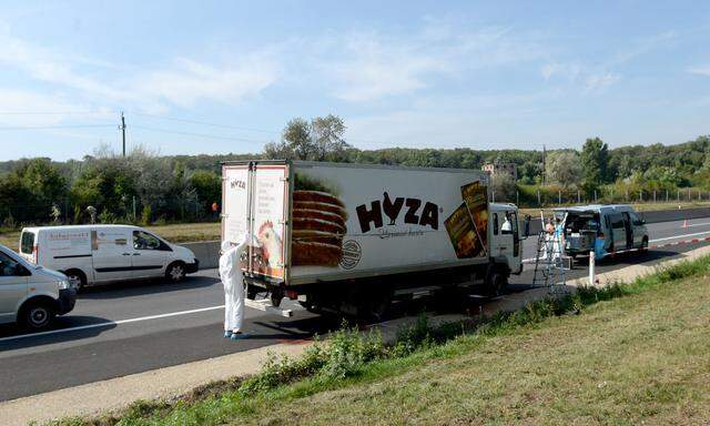 Der Kühl-Lkw, in dem die 71 Toten gefunden wurden.