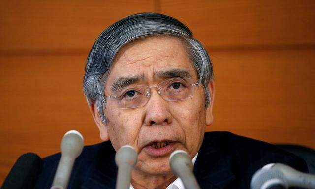 Bank of Japan (BOJ) Governor Haruhiko Kuroda attends a news conference at the BOJ headquarters in Tokyo