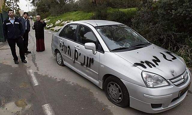Jerusalem Graffiti christenfeindlich
