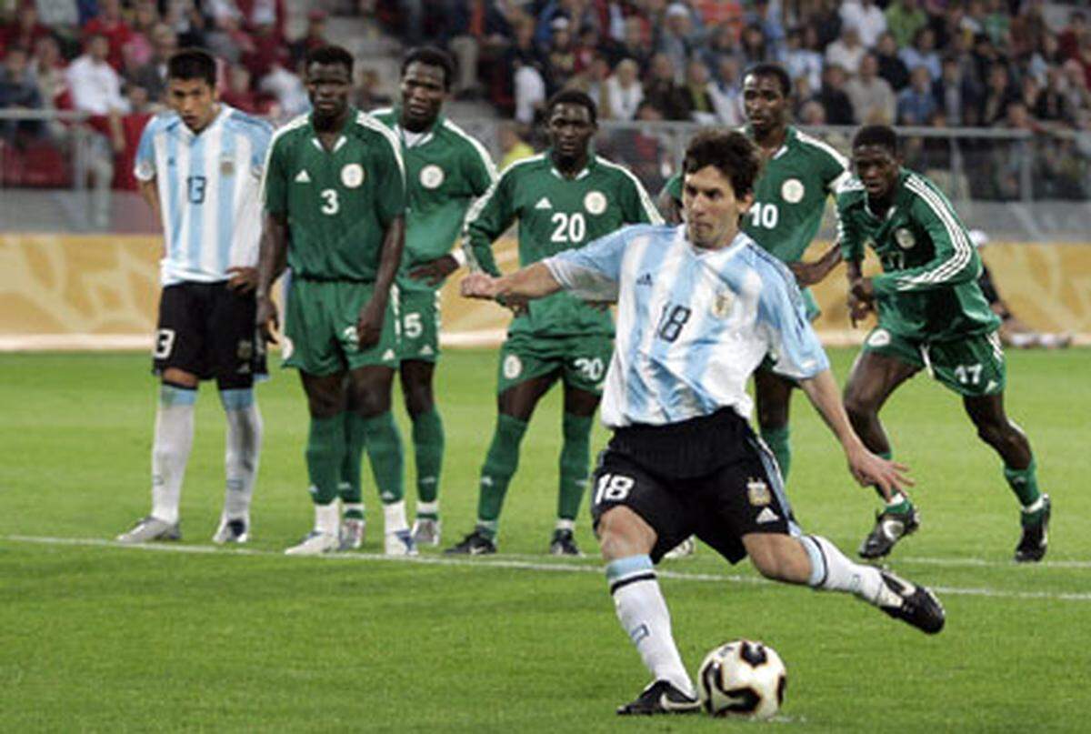 Im Finale gegen Nigeria gewann Argentinien mit 2:1, Lionel Messi erzielte beide Treffer - jeweils vom Elfmeterpunkt.