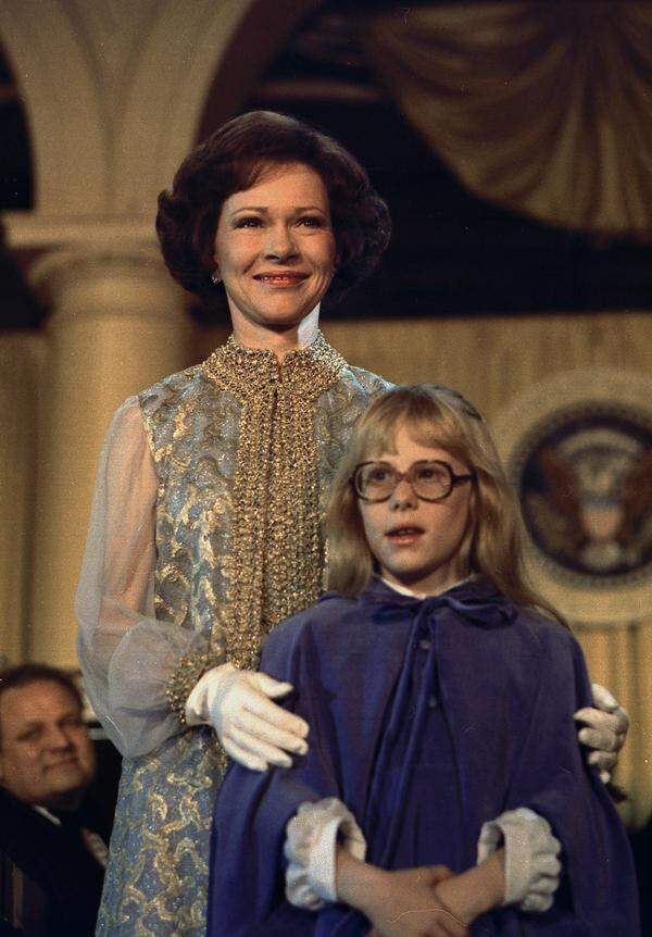 Rosalynn Carter mit ihrer Tochter Amy Carter im Jahr 1977.