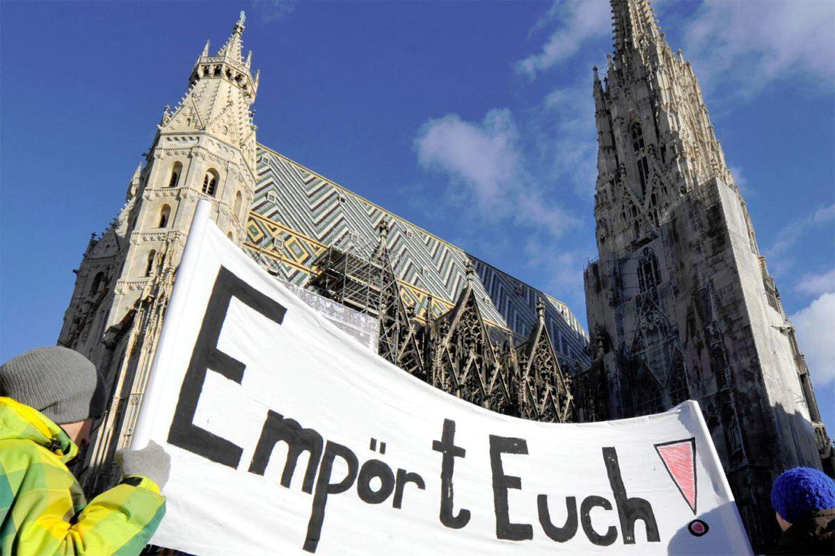 Der 15. Oktober wurde zum globalen Protesttag. Auch in mehreren Städten Österreichs wurde demonstriert. Aktionen fanden in Steyr, Graz, Salzburg, Linz, Innsbruck, Salzburg und Wien statt.