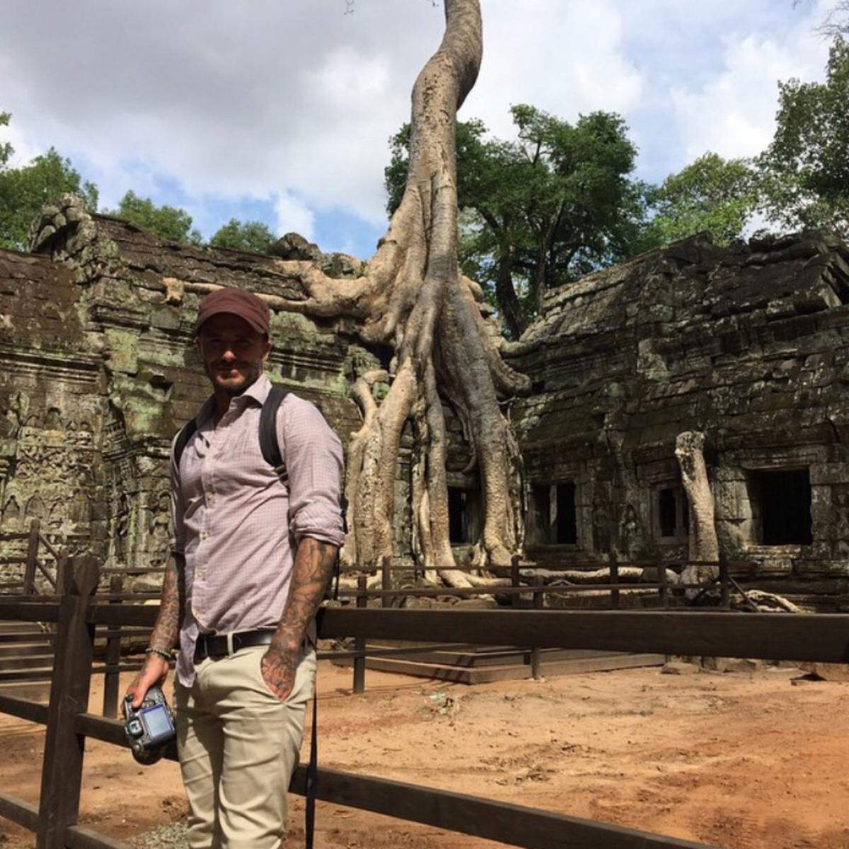 Ex-Fußballer David Beckham lernt die asiatische Kultur in Kambodscha kennen.