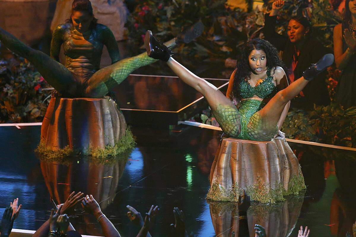 Ein bisschen provoziert wurde aber dann doch bei der MTV Video Gala. Ganz jugendfrei waren die Posen von Sängerin Nicki Minaj bei ihrem Auftritt wohl nicht.