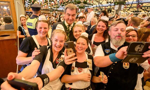 Markus Söder bei der Eröffnung des Oktoberfestes in München.