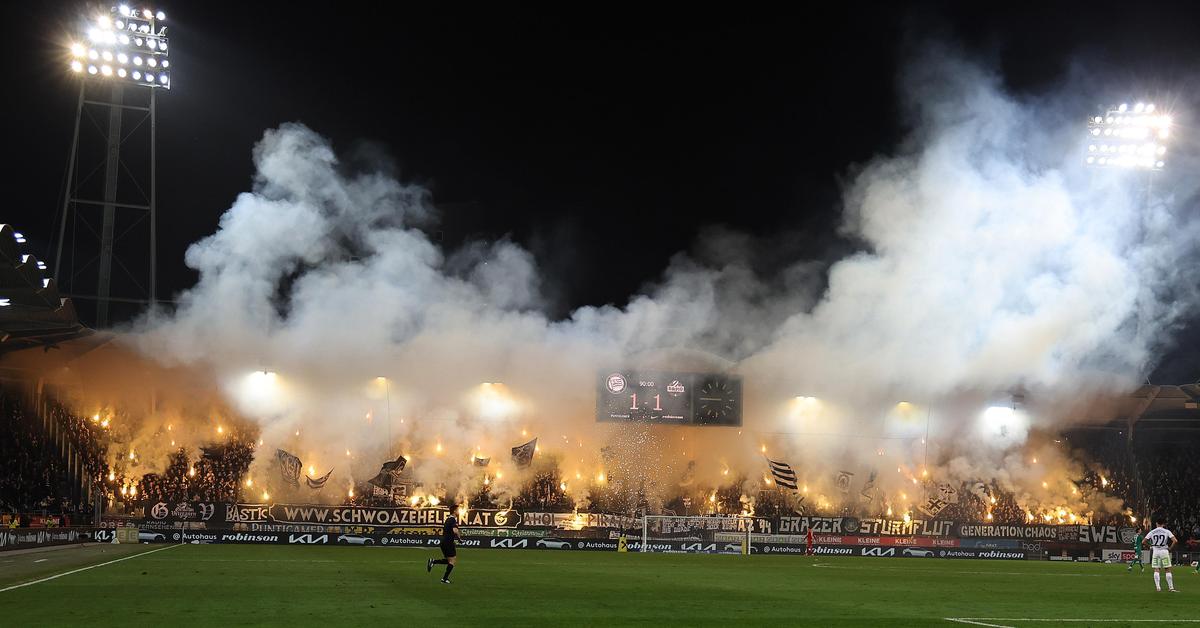 Three men shown after the Graz football match