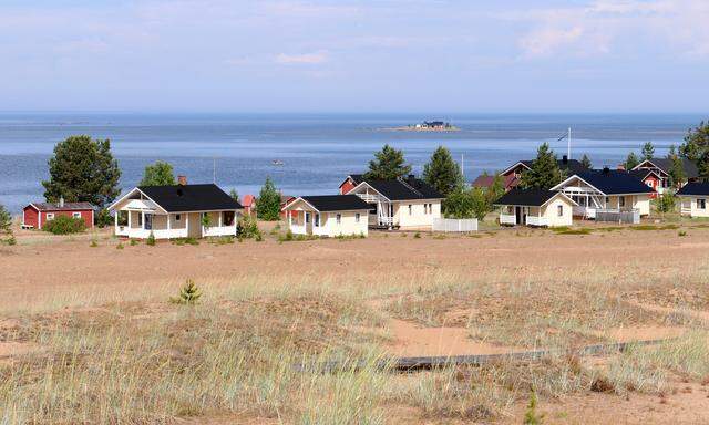 Strandhäuser in Kalajoki, Stadt im Norden Finnlands