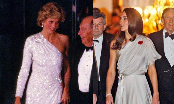 Mit ihren asymmetrischen Kleidern stahlen Prinzessin Diana 1985 und Herzogin Kate 2011 allen die Show.