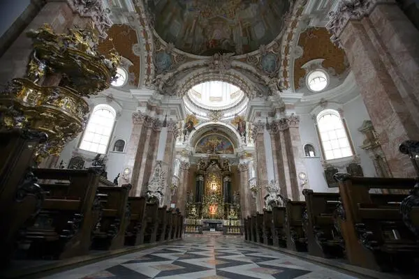 The long table will probably be here. The interior of the Cathedral of St. Jakob in Innsbruck's old town. 