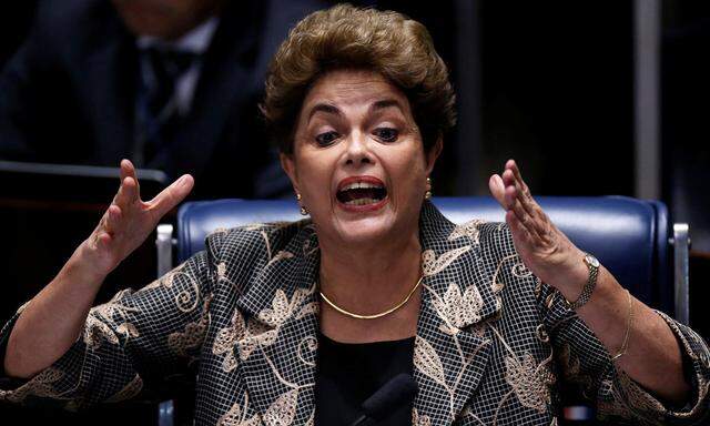 Brazil´s suspended President Dilma Rousseff attends the final session of debate and voting on Rousseff´s impeachment trial in Brasilia