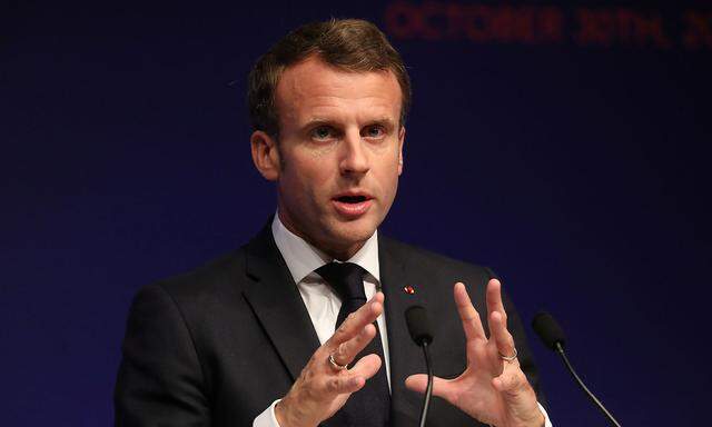 French President Macron attends the Global Forum on AI for Humanity in Paris