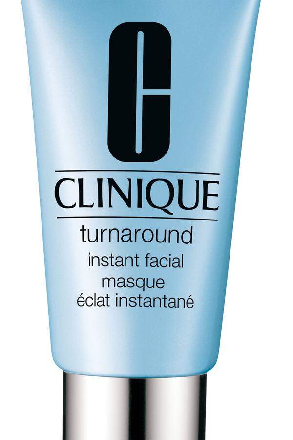 Die Fünf-Minuten-Exfoliationsmaske „Turnaround Instant Facial“ von Clinique soll auch entschlackendwirken, um 53 Euro.