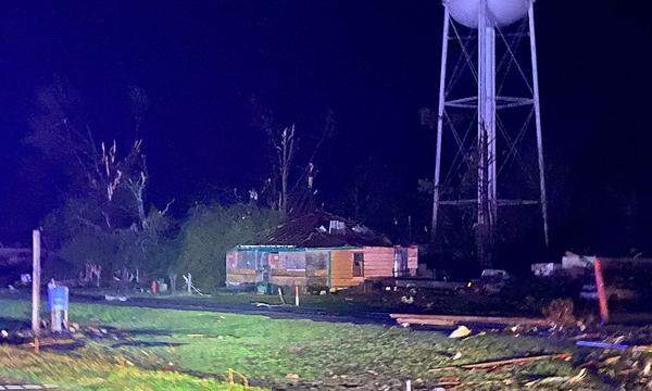 Tornado aftermath in Silver City, MS