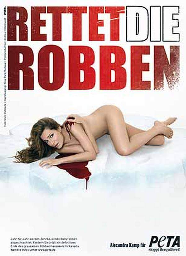 Die deutsche Schauspielerin Alexandra Kamp: "Rettet die Robben".