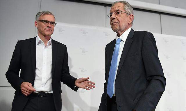 Wahlkampfmanager Lothar Lockl und Bundespräsidentschaftskandidat Alexander Van der Bellen 