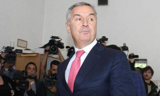 161016 PODGORICA Oct 16 2016 Montenegrin Prime Minister Milo Djukanovic leader of the ru
