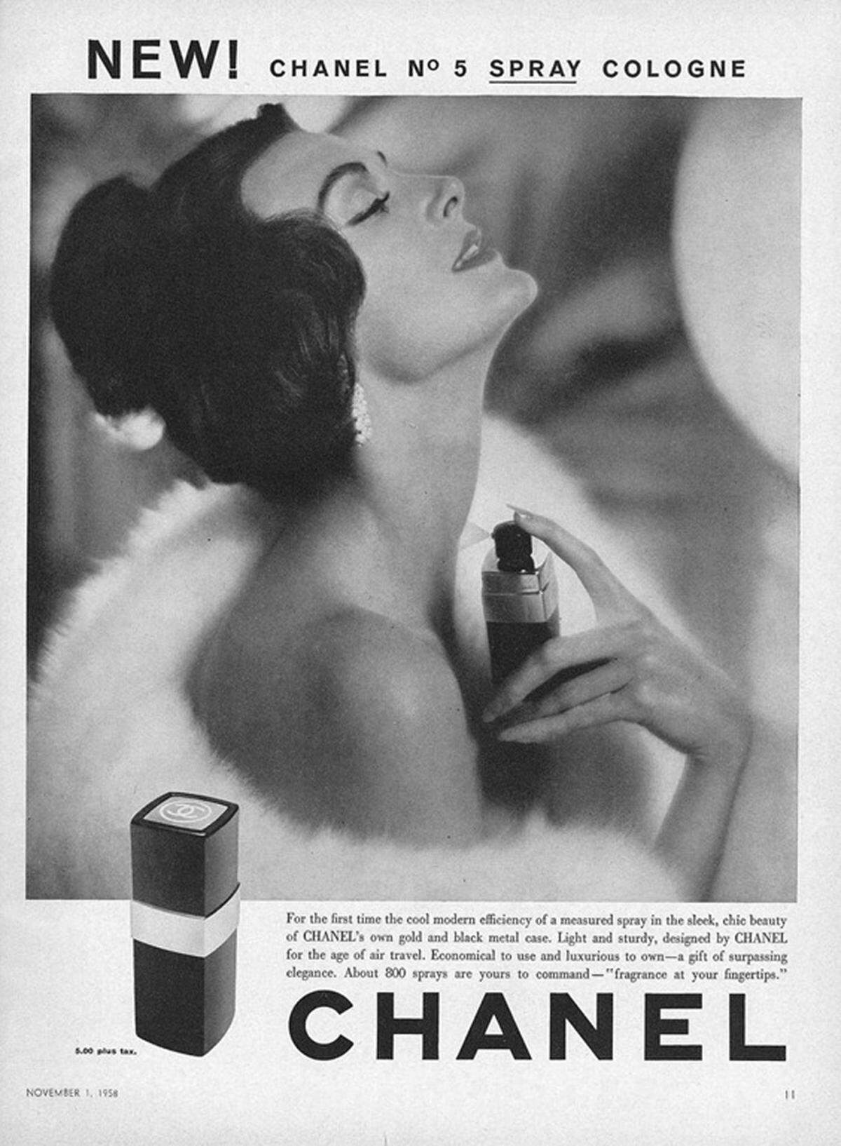 1958 warb sie bereits für Chanel.