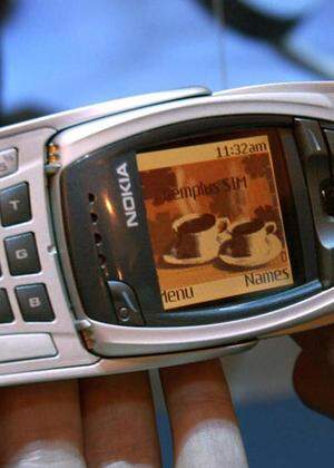 Phone maker Nokia showed off their new 6800 mobile phone November 18, 2002 at COMDEX in Las Vegas. T..