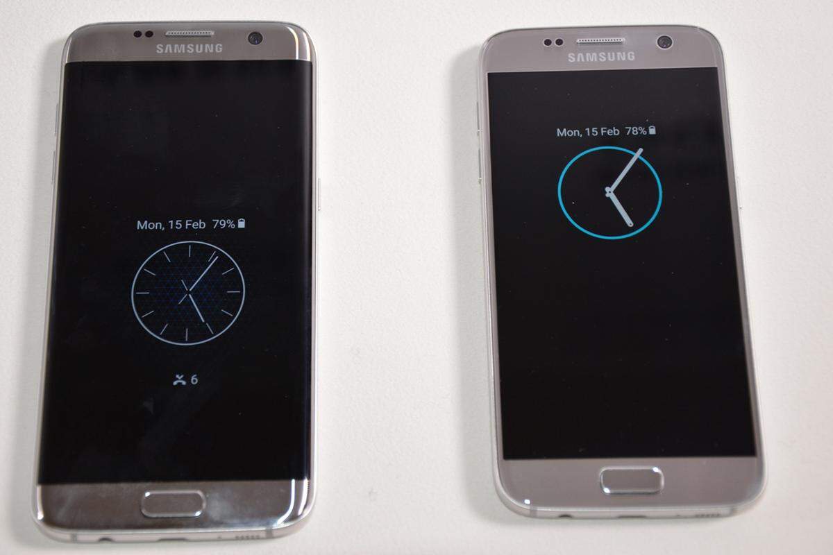 Unterschiede finden sich in der Kapazität der Akkus. Aber in beiden Fällen ist diese im Vergleich zu den Vorgängermodellen größer geworden. Das Galaxy S7 bietet nun einen 3000-mAh statt 2550-mAh. Beim Galaxy S7 Edge kommt ein 3600-mAh-Akku zum Einsatz. Wie sich der Unterschied in der Praxis darstellt, wird erst ein ausführlicher Test zeigen.