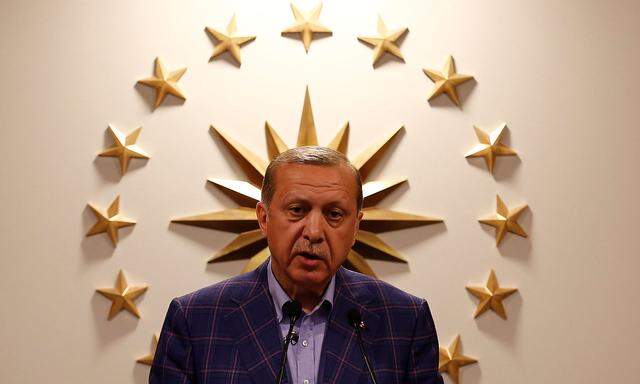 FILE PHOTO: Turkish President Erdogan speaks during a news conference in Istanbul