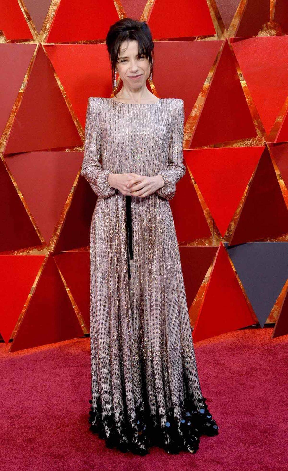 Auch ein Hingucker: Sally Hawkins, nominiert als beste Hauptdarstellerin in "Shape of Water". Sie trug ein Kleid von Armani Privé.