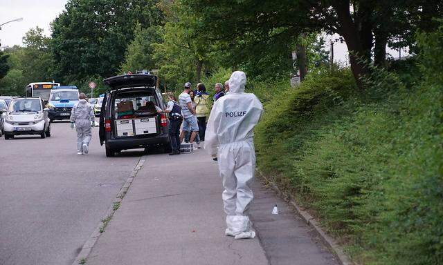 Ein Bild vom Tatort in Stuttgart vom 1. August.