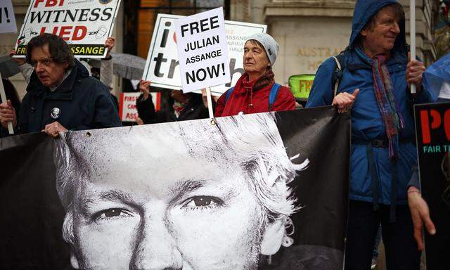 Unterstützer von Julian Assange in London.