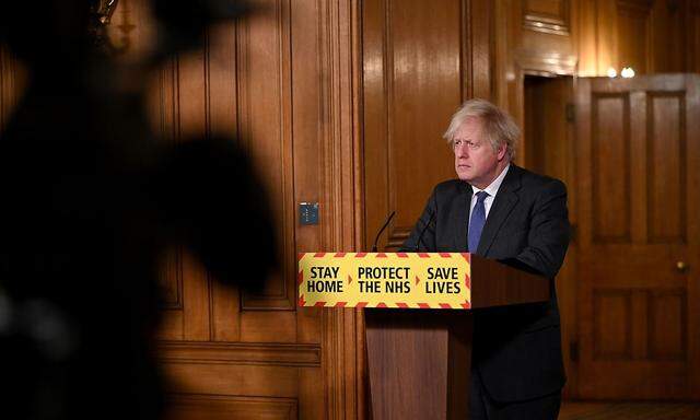 Boris Johnson trat in London vor die Presse.
